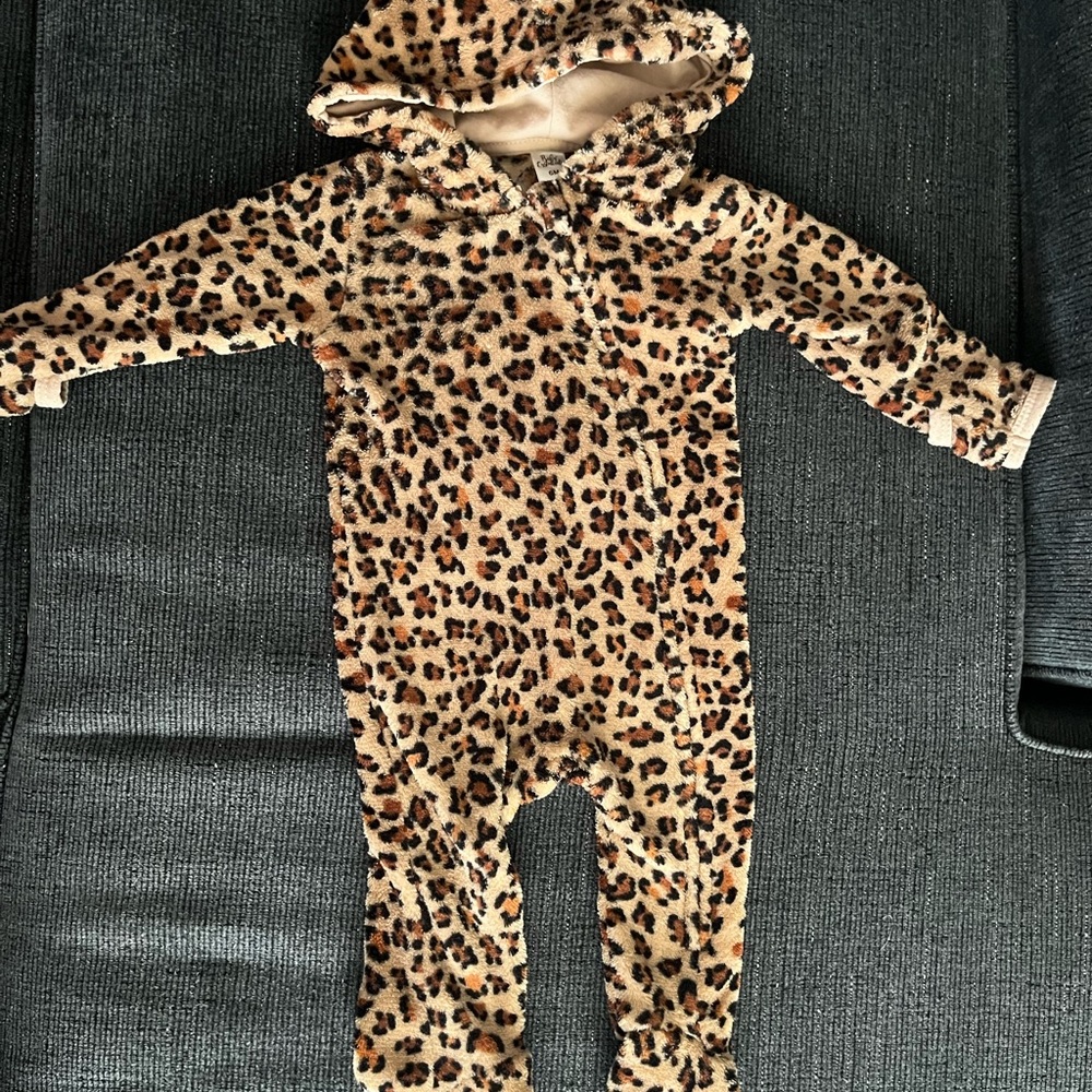 Baby Essentials Animal Print Hooded Footie